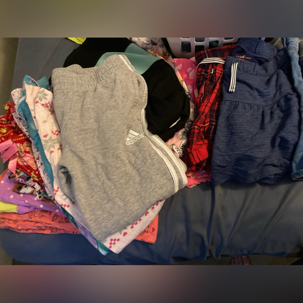 Kids size 10 gently worn casual bottoms. 23 pieces